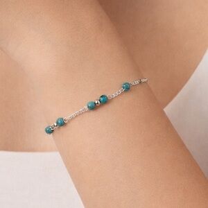 Turquoise Beaded Bracelet Anklet | Minimalist Coastal Cowgirl